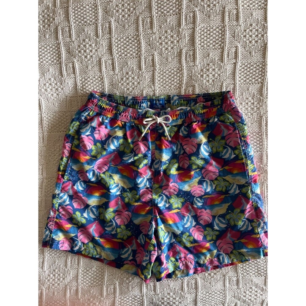 Ben Silver Charleston Trunks in Tropical Fish Coral Reef Made in Spain Sz L